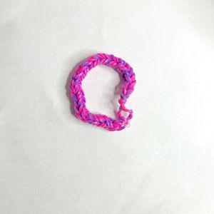 Purple & Pink Raindbow Loom Rubber Band Cute Stylish Kids Braclets for Young Kid